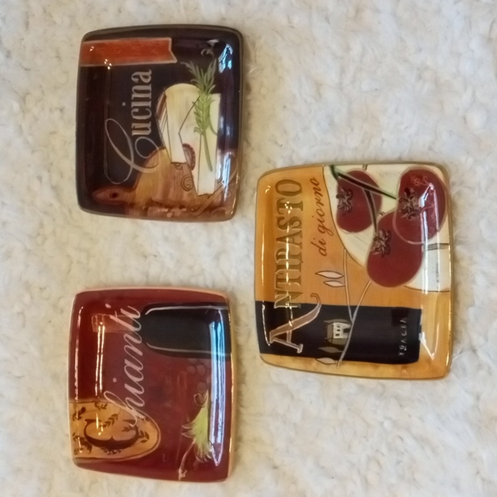 3 Cucina Earthenware Dessert Plates